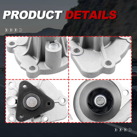 Straight Shot Engine Water Pump With Durable Seal Gasket Easy Swap For Chrysler Dodge Jeep Mitsubishi Rigs AW6038 1207180 detailed view of pump body and seals.