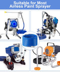 66 Foot Airless Paint Sprayer Hose Kit With Quarter Inch Npt Fitting supports various airless paint sprayers.