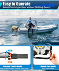 Beefed-Up 9HP 4-Stroke Outboard Motor Gas Powered Boat Engine on inflatable boat in ocean with air cooling OHV 225cc.