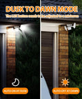 Outdoor Motion Sensor Flood Lights With 30W 3500LM Output Dusk To Dawn IP65 Waterproof Three Head LED Security Lighting on wall