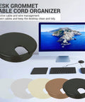 5 Pack Black Round Desk Cable Grommets 3 Inch 76mm Two Piece ABS Plastic Hole Cover for Computer Desk Cord Management