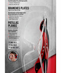 Packaged 3M flat temple safety glasses with red frame and clear lenses for protection