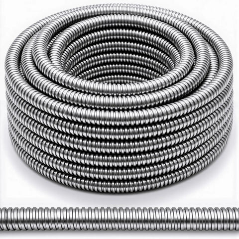 Coiled 1.25 Inch By 50 Foot Galvanized Steel Flexible Conduit For Outdoor Electrical Wiring Heavy Duty Weatherproof Greenfield