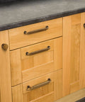 Antique Brass Zinc Alloy Cabinet Pulls 3 Inch Hole Center 76mm Solid Drawer Handles on wooden kitchen cabinets