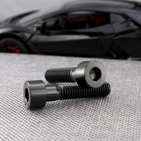 Heavy Duty Titanium Socket Head Bolts M6x1.0x30mm Black Din912 Hex Cap Screws 5 Pack close-up on hex head fasteners.