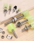 Two Pack Rubber Head Toggle Clamps 85mm M8 Stainless Steel 304 For Boxes Cabinets Doors Heavy Duty Quick Clamp Set With 4 Screws And Washers Included Industrial Grade Easy Install, with screws and washers
