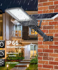 Crazy Bright 300W Solar Street Light 24000 Lumens Daylight 6500K LED Outdoor Flood Light With Remote Control IP66 Waterproof on wall