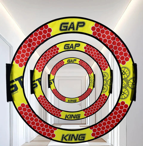 Drone Obstacle Course Kit For FPV Racing And Model Aircraft, showing pro race hoop set with adjustable loop gates indoors.