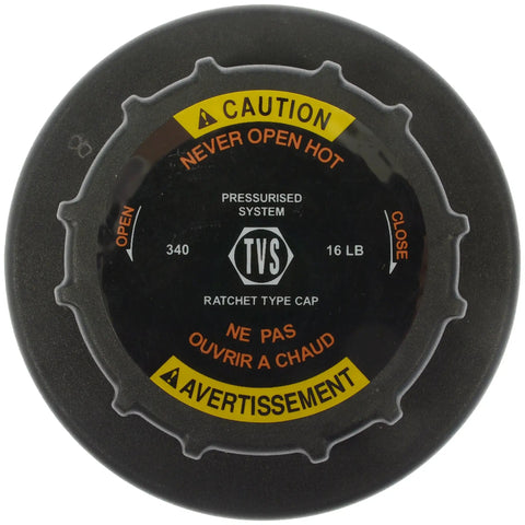Coolant Reservoir Cap Direct Replacement For Select Ford Lincoln Mercury Vehicles, OE Style Fit, round cap with warnings