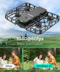 Follow Me Drone With Camera And Self Flying Mode, Foldable Mini Drone With HDR Video Capture, outdoor use, black