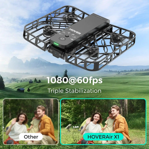 Follow Me Drone With Camera And Self Flying Mode, Foldable Mini Drone With HDR Video Capture, outdoor use, black