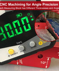 Close-up of 7 Piece Aluminum Router Table Setup Blocks Set With Pro Grade, Heavy Duty Precision Thickness Bars and laser scales