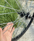 Close-up of 26 Inch Rear Wheel Double Wall Aluminum Beefy Heavy Duty 10G 36 Spokes For MTB Road Cruiser Disc Brake Hub 180mm