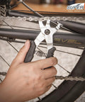 Hand using Master Link Pliers For Bikes, 2 In 1 Chain Tool For Quick Link Install And Removal, Fits Up To 13 Speed Chains
