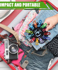 Compact 2 Pack Portable Camping Clothesline Set With 12 Colorful Clothespins And 13 Windproof Non Slip Clamps in a travel bag