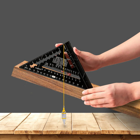 Kickass 7 Inch Rafter Square With Built In Bubble Level Solid Aluminum Carpenter Triangle Layout Gauge For Woodworking Framing And Fast Job Site Marking Rig
