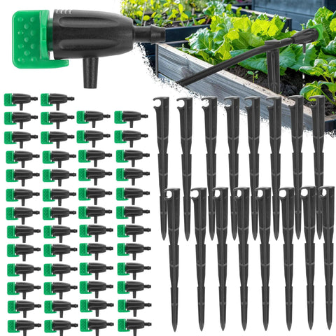 30 Pcs Adjustable Water Flow Drippers With 30 Emitters And Stakes For Garden Lawn Plants Succulents And Flowers Drip Irrigation System Kit