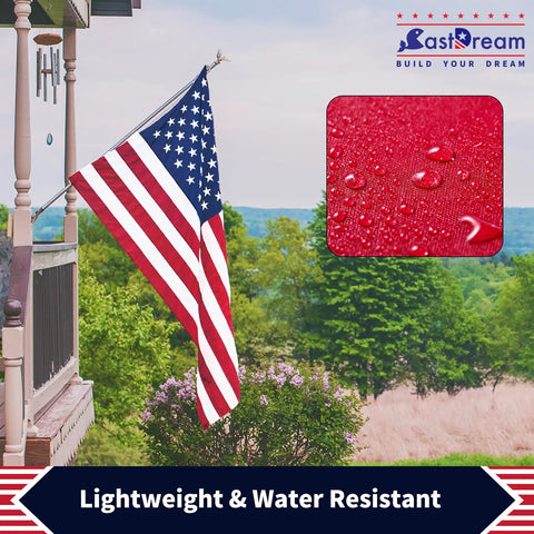 Outdoor US Flag 3x5 Ft Two Pack Fade Resistant Polyester Flags With Double Stitched Edges And Brass Grommets Bright Vivid Colors for porch display