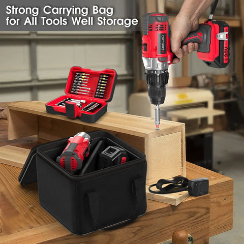 Using 20V Cordless Drill And Impact Driver Combo Kit With Half Inch Hammer Drill And Quarter Inch Impact Driver Dual Batteries