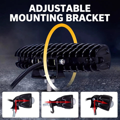 Adjustable mounting bracket for Heavy Duty Forklift Red Zone Laser Safety Projector with LED warning line beam, showcasing installation details.