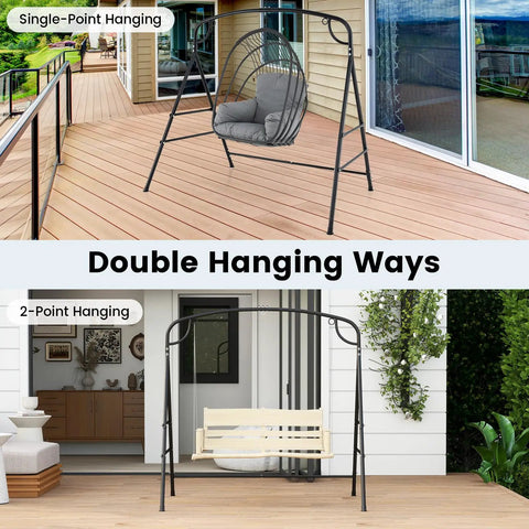 Heavy Duty Hammock Stand With A Frame For Porch Lawn Garden Backyard Supports Up To 660 Lbs Two Hanging Options