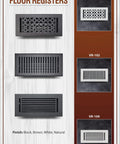 Durable Cast Aluminum Floor Register 9x12 For Duct Openings Indoor Use Handcrafted Aluminum Vent VR-100 display with other models