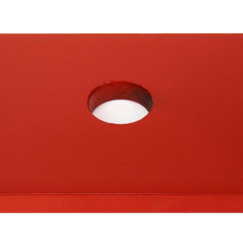 Close-up of Three Hi Lift Sixty Inch Deck Blades For Zero Turn Mowers Fits ZT CZT Maverick Pup Replacement Blades center hole.