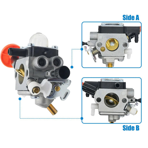 Carburetor Replacement Kit For Trimmers And Brush Cutters That Fits FS91R FS111R FS91 FS89 HT102 HT103 KM111 KM91 Engines, side views