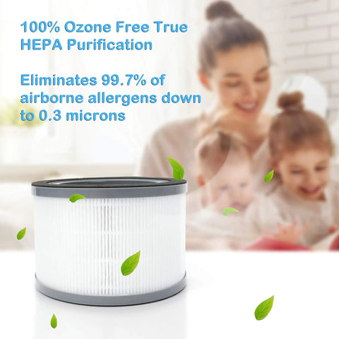 Vista 200 Replacement Filter Set For Levoit Vista 200 Air Purifier in front of a family, showcasing air purification benefits.