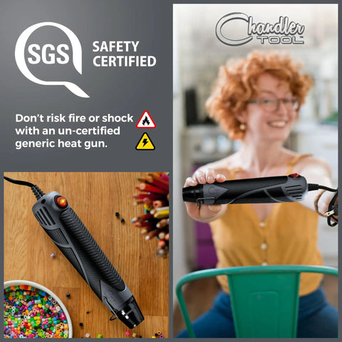 Dual Temp Heat Gun for Crafts, Tiny Yet Mighty Mini Hot Air Tool for Epoxy Resin, Shrink Wrap, Vinyl Wrap, Embossing, Electronics, Candle Making, Sublimation, Phone Repair and DIY Projects, SGS certified