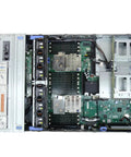 Inside view of Heavy Duty Used 2u Rack Server Featuring Dual Xeon Gold 5122 Cpus One Tera Ecc Ram Four 3.2Tb Nvmes components.