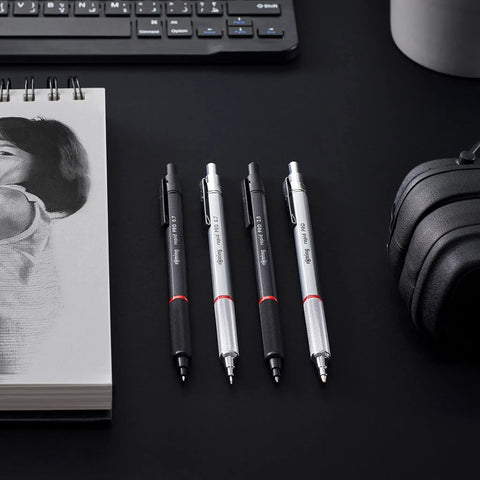 Pro Grade 0.5mm Mechanical Pencil With Brass Mechanism Cushioned Lead Built In Eraser Knurled Non Slip Grip Matte Black Finish A True Workhorse For Crisp Lines Precision Writing And Sketching on desk