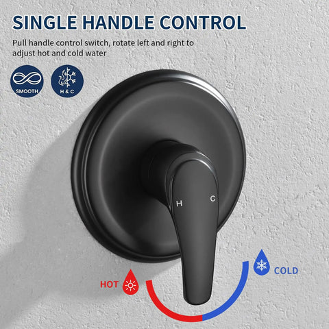 Matte Black Shower System With Dual Fixed And Handheld Heads Featuring Six Spray Modes And A Three Way Diverter Valve Designed As A Complete Bathroom Trim Kit For A Serious Style Flex And Smooth Daily Ritual