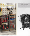 Heavy Duty Power Tool Organizer Cart With Charging Station On Wheels 8 Outlets And 8 Slots Cordless Drill Holder With Drawers