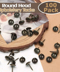 Knockout Bronze Upholstery Tacks For Couch Repairs And DIY Crafts, Dead Nuts Solid Thumb Pins In 11X16Mm Cut, 100 pack round head tacks.