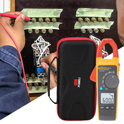 Heavy Duty Eva Carrying Case For Fluke 323 324 325 301D 302 303 305 902 FC Clamp Meter Multimeter Rock Solid Impact Resistance Lockdown With Snug Sealed Fit Waterproof Cover To Keep Gear Locked Down Safe And Sound