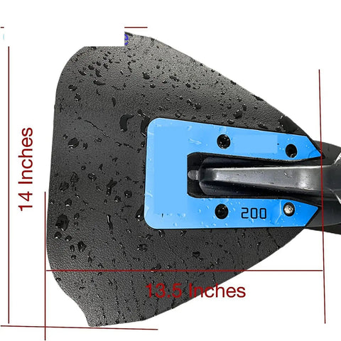 Whale Tail Hydrofoil Stabilizer For Boat Outboard Motors 8 To 40 HP Durable Aluminum Construction close-up with water droplets