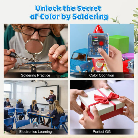 DIY Color Recognition Soldering Project Kit With TCS34725 Sensor Lets You Build A Real Time Color Detector That Displays RGB Values Brightness Hue And Saturation On A 1.69 Inch Screen, classroom view