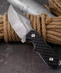 Mini Survival Knife With Sheath, Back Clip Whistle, and Multi Tool Build on coiled rope, EDC ready for outdoor activities