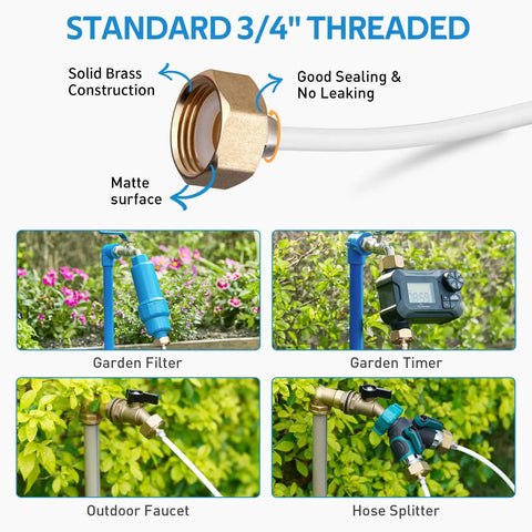 Outdoor Misting Cooling System Kit With 92 Ft Hose And 26 Brass Nozzles, Three Quarters Inch Brass Adapter, Leakproof And Rust Resistant Misters For Patio Backyard Gazebo Garden And Greenhouse Cooling