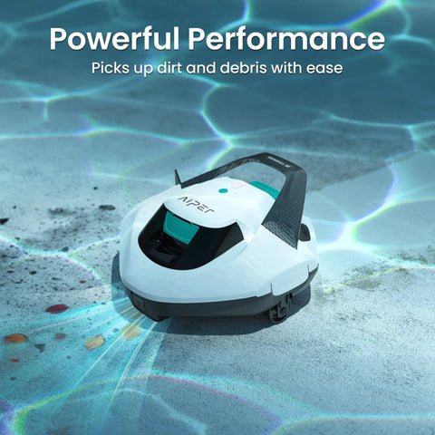 Seagull SE Cordless Robotic Pool Cleaner For Above Ground Pools With LED Indicator 100 Minute Runtime Self Parking Deep Cleaning