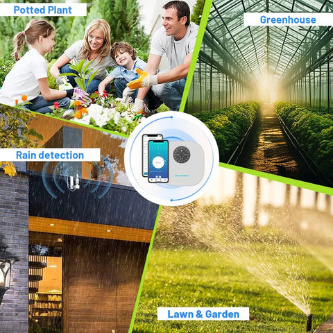Smart Sprinkler Controller Pro Plug And Play 12 Zone Irrigation System With Water Pump And Rain Sensor Interface in garden setup