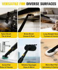 Versatile cleaning accessories for the handheld steam cleaner to tackle various surfaces; includes brushes and pads.