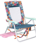 Ultra Premium Outdoor Lounge Chair With Smooth Slide Tray, floral fabric, steel frame, ideal for poolside relaxation.