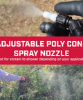 Close-up of adjustable poly cone spray nozzle for 40 Gallon Farm Sprayer With Two Nozzle Boom And 2.5 GPM Pump For Lawn Care And Fertilizer Sprays