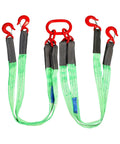 Heavy Duty 5ft Chain Sling Rigging Kit With Four Leg Grab Hooks And Adjuster 13220 Lb Safe Lifting Capacity G80 Alloy Steel Chain Eye Hooks For Safe Towing And Cargo Handling On Job Sites, four-leg sling