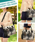 Insulated Lunch Cooler Bag With Detachable Shoulder Strap Reusable Tote Durable Nylon Exterior And Aluminum Foil Lining Keeps Hot Or Cold Food For Outdoor Picnics Camping Or Everyday On The Go in three views