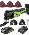 24V Cordless Oscillating Multi Tool With 6 Speed Settings 18,000 OPM For Cutting Scraping Sanding Nailing Includes 13 Accessories