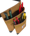 Legacy Standard Tool Belt With 11 Pockets Padded Comfort Brown 1200 Denier Polyester with tools visible in pockets.