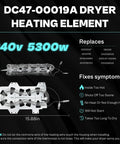 DIY Friendly Heating Element Replacement Kit For Dryers Compatible With DVE45T3200W A3 DVE50T5300C A3 featuring specs and fixes